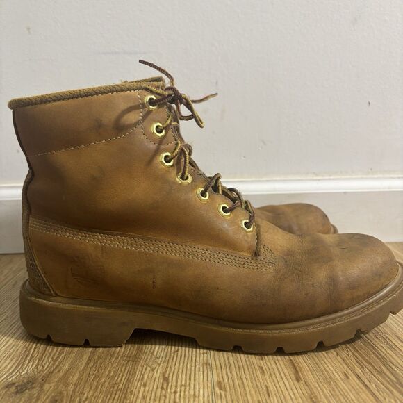 Timberland Basic 6-inch Boots Men’s 9 W Tan Wheat Waterproof Work 10066 READ